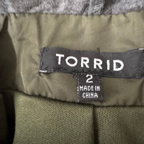 Torrid Nylon Jersey Bomber Olive  Jacket Size 2X - Picture 8 of 10